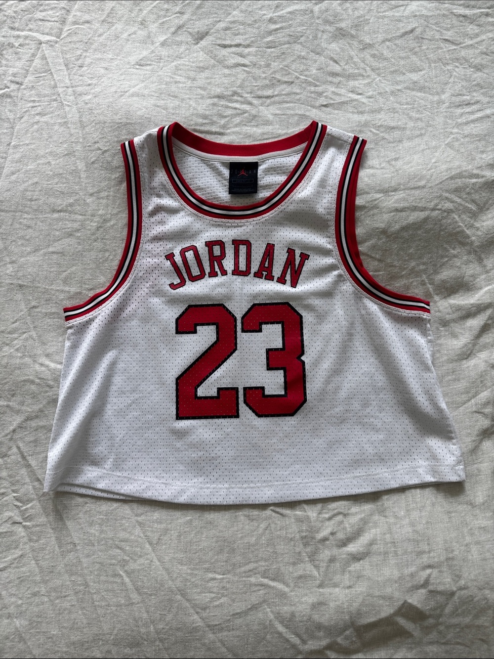 Jordan 23 White & Red Basketball Crop Jersey